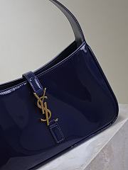 YSL LE 5 À 7 Shoulder Bag Blue Patent 23x16x6.5cm - 4