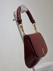 YSL Mini Voltaire Bag Red Wine Patent 21x17.5x8cm - 6