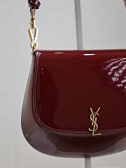 YSL Mini Voltaire Bag Red Wine Patent 21x17.5x8cm - 5