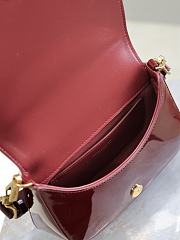 YSL Mini Voltaire Bag Red Wine Patent 21x17.5x8cm - 3