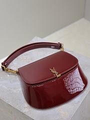 YSL Mini Voltaire Bag Red Wine Patent 21x17.5x8cm - 2