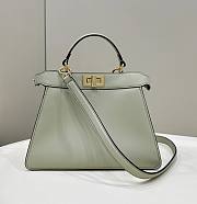 Fendi Peekaboo ISeeU Light Green Leather Bag 27x21x11cm - 1