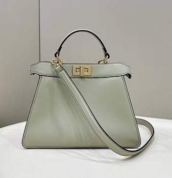 Fendi Peekaboo ISeeU Light Green Leather Bag 27x21x11cm