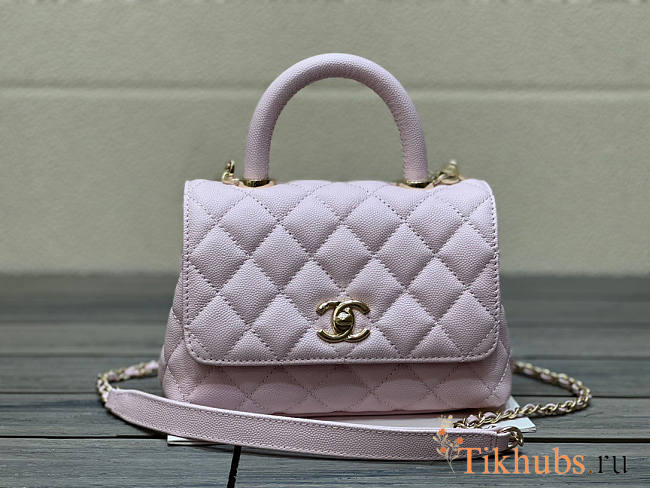 Chanel Mini Coco Handle Light Pink Caviar 19x13x9cm - 1