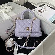 Chanel Mini Coco Handle Light Purple Caviar 19x13x9cm - 1