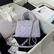 Chanel Mini Coco Handle Light Purple Caviar 19x13x9cm - 4