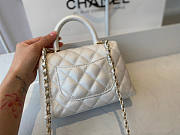 Chanel Mini Coco Handle White Caviar 19x13x9cm - 3