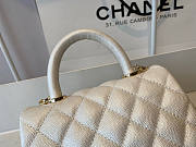 Chanel Mini Coco Handle White Caviar 19x13x9cm - 2