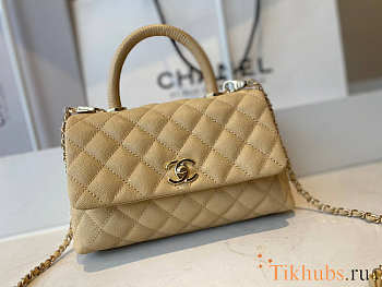 Chanel Coco Handle Cavier Beige Gold HW 24x14x10cm