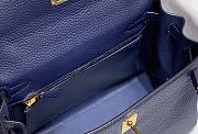 Hermes Kelly 25 Togo Gold Navy Blue Bag 25cm - 6