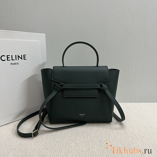 Celine Belt Nano Bag Green Grained Calfskin 20x20x10cm - 1