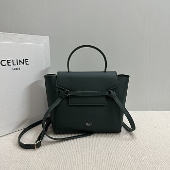 Celine Belt Nano Bag Green Grained Calfskin 20x20x10cm