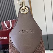 Gucci B Medium Shoulder Bag Dark Red Wine Suede 49x46x4cm - 4