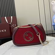 Gucci Blondie Small Shoulder Bag Suede Red 26x16x8cm - 1