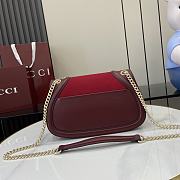 Gucci Blondie Small Shoulder Bag Suede Red 26x16x8cm - 6