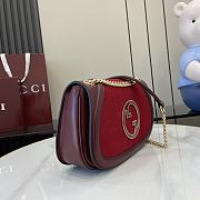 Gucci Blondie Small Shoulder Bag Suede Red 26x16x8cm - 5