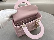 Dior Small Lady Bag Pink Lambskin 20cm - 6