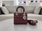 Dior Small Lady Bag Red Wine 20cm - 1