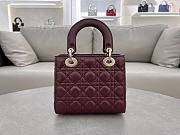 Dior Small Lady Bag Red Wine 20cm - 6