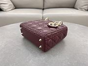 Dior Small Lady Bag Red Wine 20cm - 5