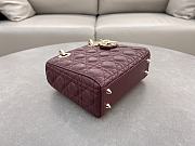 Dior Small Lady Bag Red Wine 20cm - 3