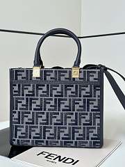 Fendi Sunshine Small Dark Blue Tote Bag 25.5x12x22.5 - 4