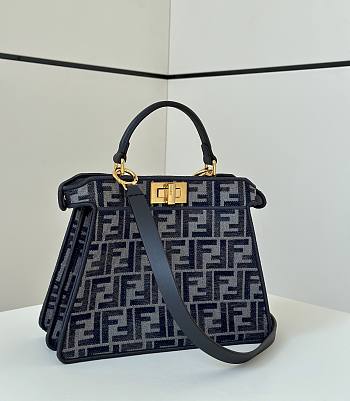 Fendi Peekaboo ISeeU Small Dark Blue Bag 27x21x11cm