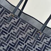 Fendi Large Roll Dark Blue FF Chenille Tote 35x32x19.5cm - 4