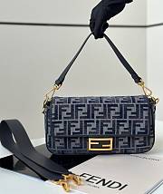 Fendi Baguette Dark Blue FF Bag 27x6x15cm - 1