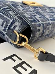 Fendi Baguette Dark Blue FF Bag 27x6x15cm - 6