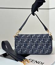 Fendi Baguette Dark Blue FF Bag 27x6x15cm - 3