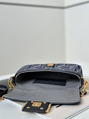 Fendi Mini Baguette Dark Blue FF Bag 20x5x13cm - 4