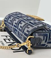 Fendi Mini Baguette Dark Blue FF Bag 20x5x13cm - 2