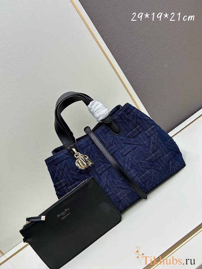 Dior Medium Dior Toujours Bag Blue Denim 28.5x21.5x17cm - 1