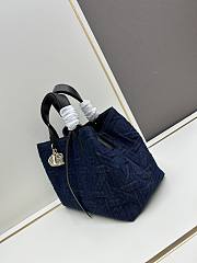 Dior Medium Dior Toujours Bag Blue Denim 28.5x21.5x17cm - 5