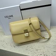 Celine Calfskin Box Crossbody Bag Light Yellow 24x7x18cm - 1