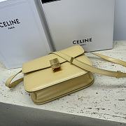 Celine Calfskin Box Crossbody Bag Light Yellow 24x7x18cm - 3