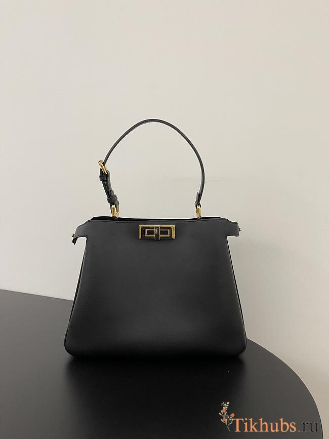 Fendi Peekaboo Soft Medium Black Leather Bag 33x10x25.5cm - 1