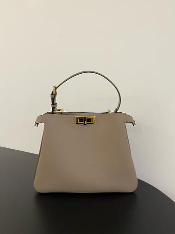 Fendi Peekaboo Soft Medium Dove Grey Leather Bag 33x10x25.5cm