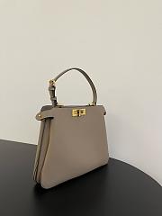 Fendi Peekaboo Soft Medium Dove Grey Leather Bag 33x10x25.5cm - 5