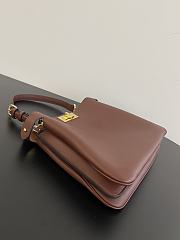 Fendi Peekaboo Soft Medium Red Wine Leather Bag 33x10x25.5cm - 4