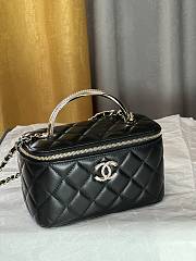 Chanel Vanity Top Handle Lambskin Black 17cm - 3