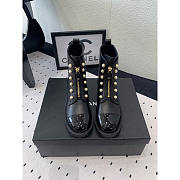 Chanel Calfskin With Pearl Boots Black - 4