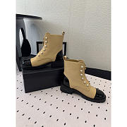 Chanel Calfskin With Pearl Boots Beige - 3