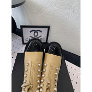 Chanel Calfskin With Pearl Boots Beige - 2