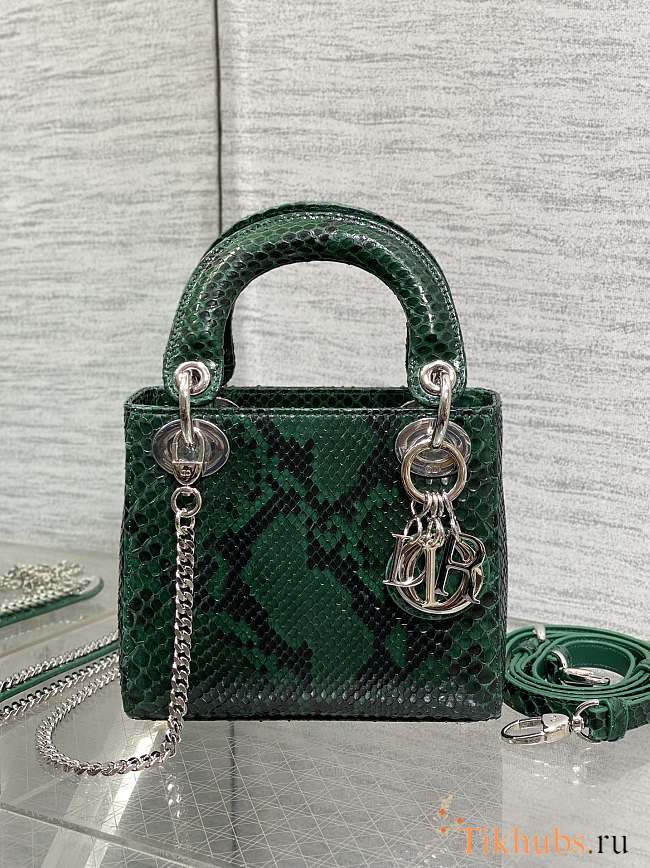 Dior Lady Bag Crocodile Green 17cm - 1