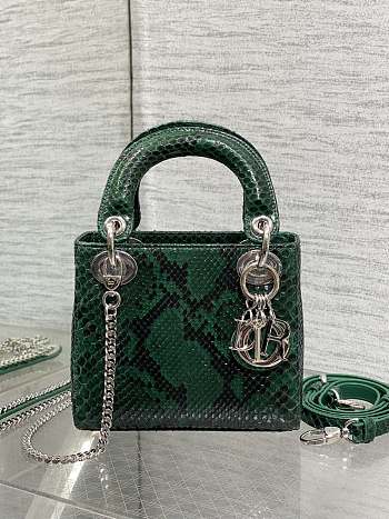 Dior Lady Bag Crocodile Green 17cm