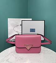 Prada Emblème Leather Bag Pink 21x18x6cm - 1