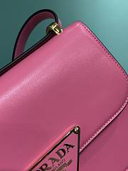 Prada Emblème Leather Bag Pink 21x18x6cm - 6