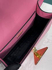 Prada Emblème Leather Bag Pink 21x18x6cm - 4